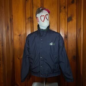 Tri-Mountain Large Vintage Windbreaker Jacket Navy Blue 90s ASIM Workwear